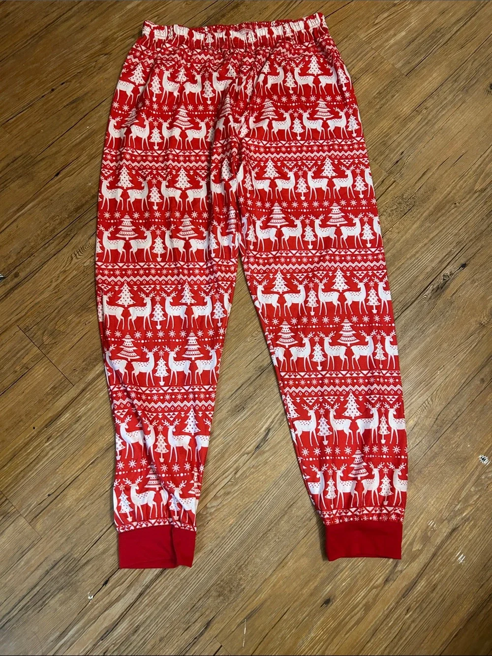 Men’s Christmas Pajama Pants Red/White Size XL